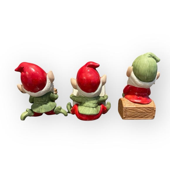 Homco Trio of Vintage Christmas Elves - Picture 2 of 5